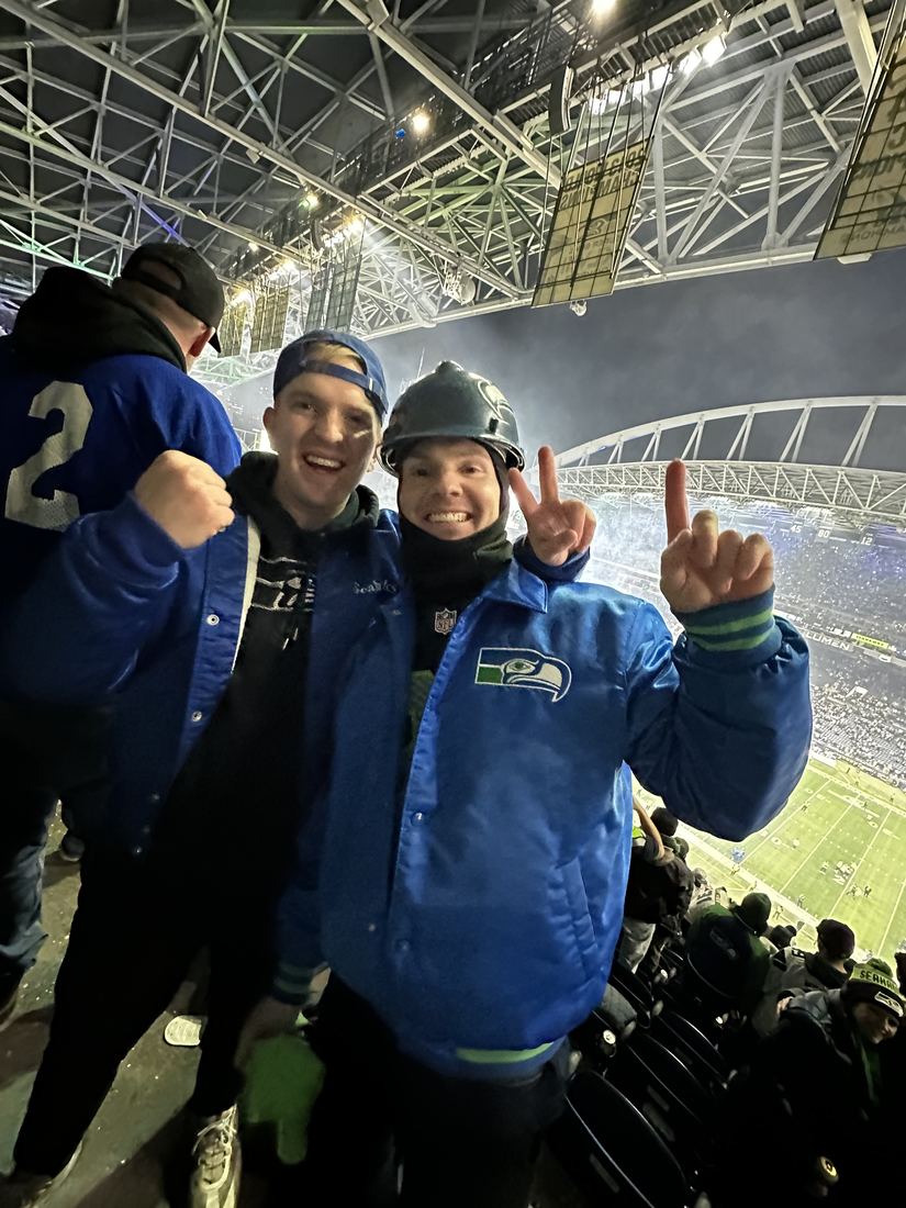 At a Seattle Seahawks game at Lumen Field